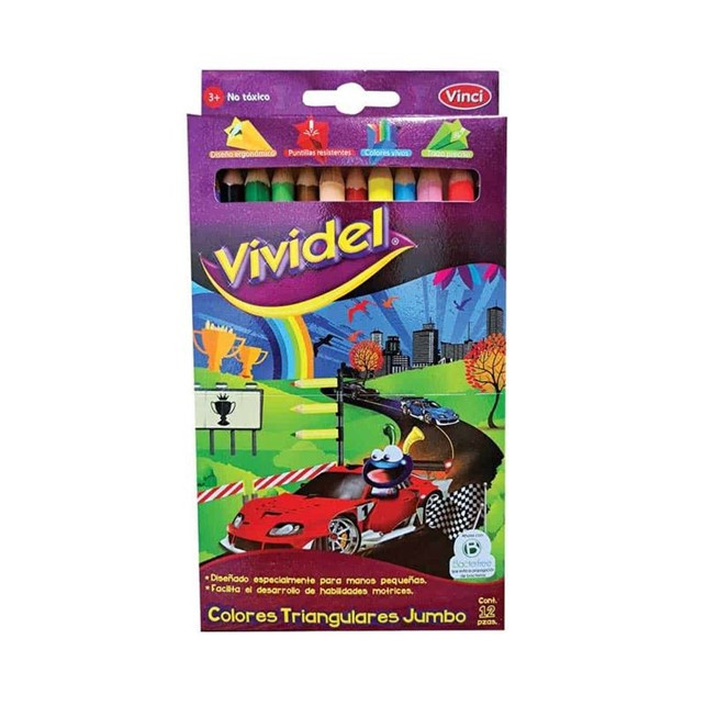 LAPICES COLORES TRI JUM VIVIDEL 12PZ