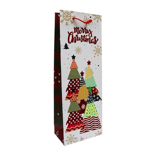 BOLSA REGALO BOTELLA GLITER NAVIDAD
